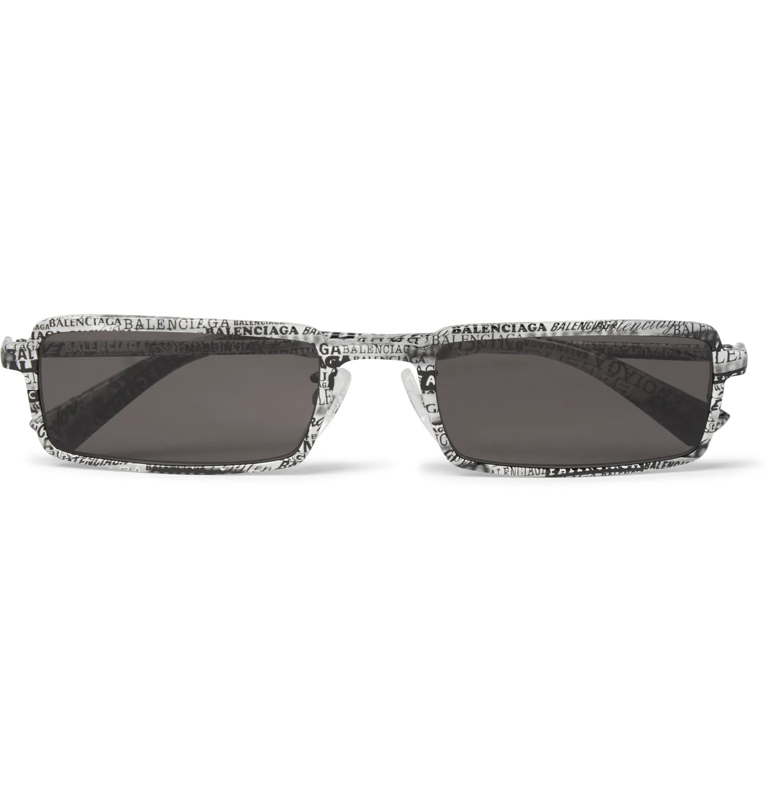 Rectangle-Frame Logo-Print Acetate Sunglasses - 1