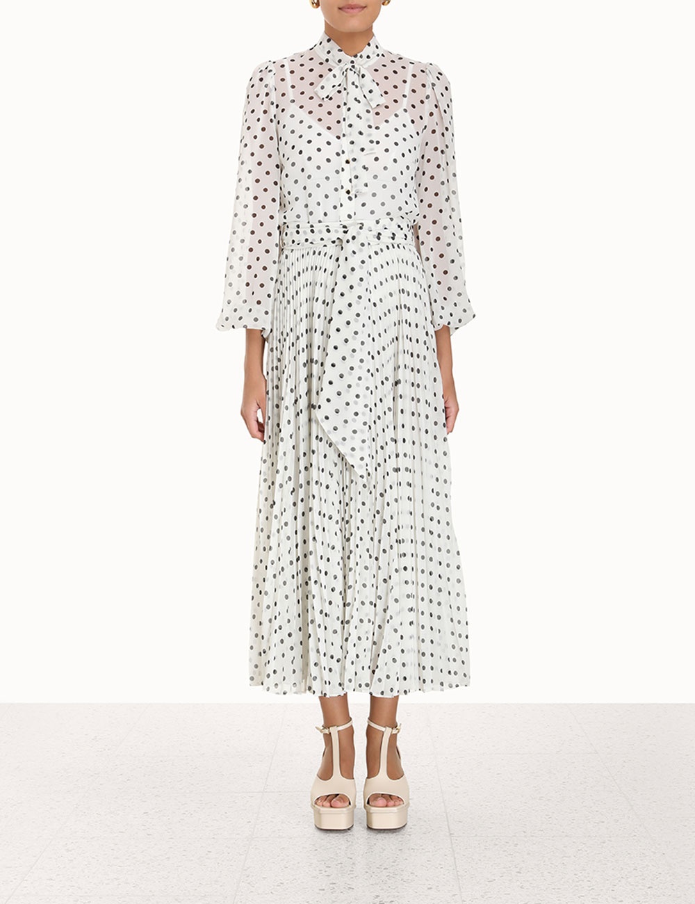PLEATED SUNRAY MIDI SKIRT - 2