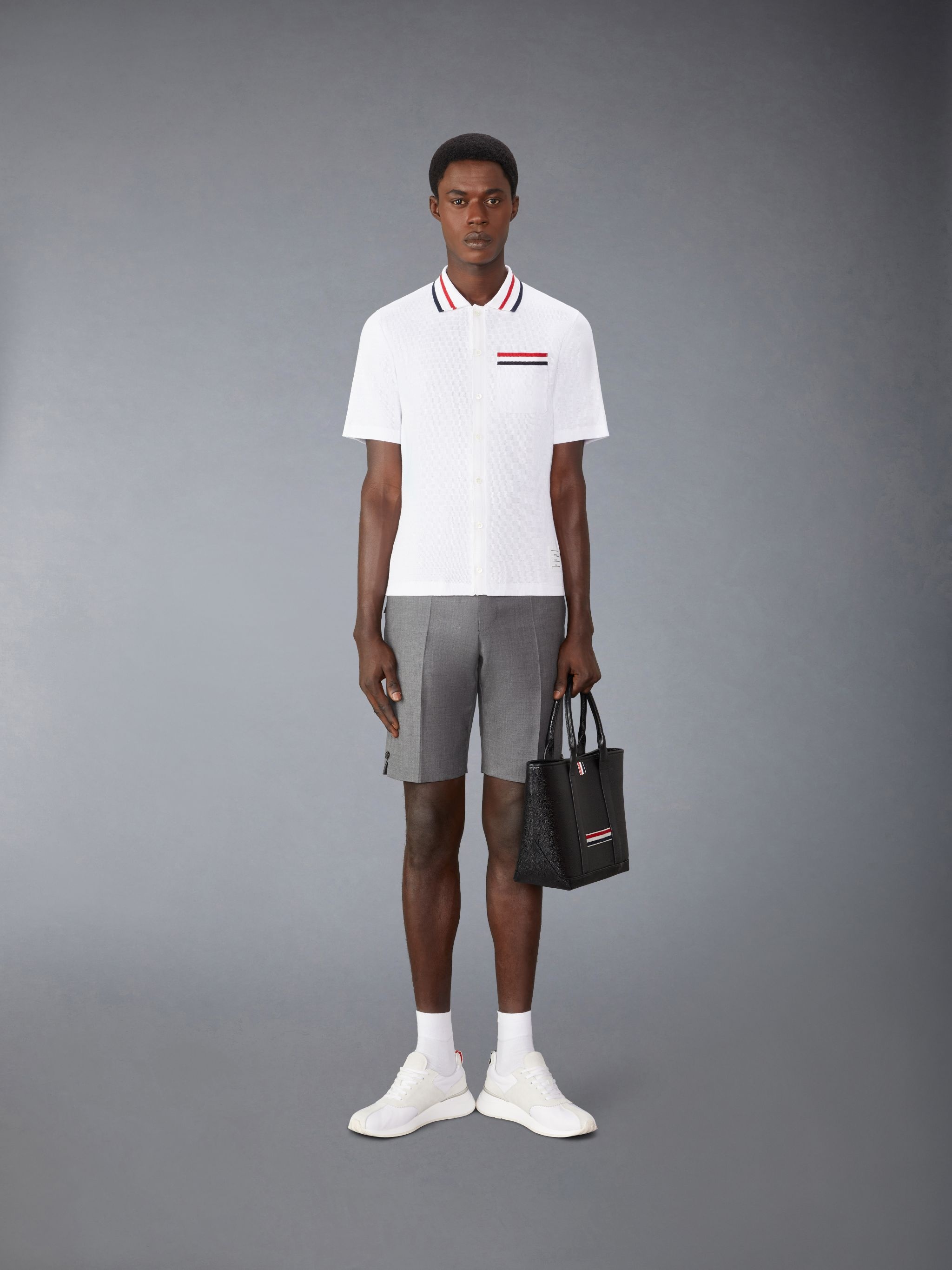 RWB-stripe cotton shirt - 3