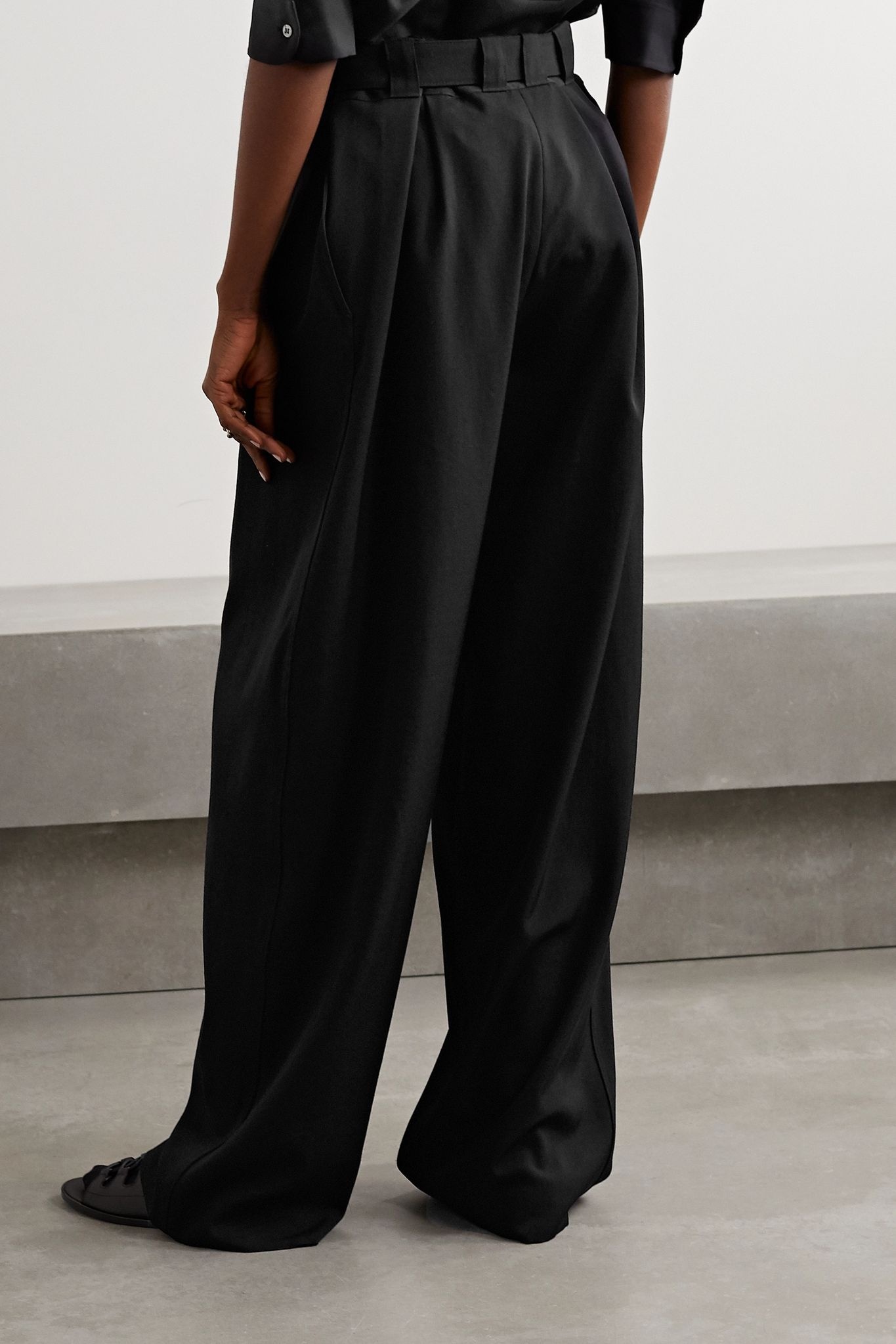 Nerea belted wool wide-leg pants - 3