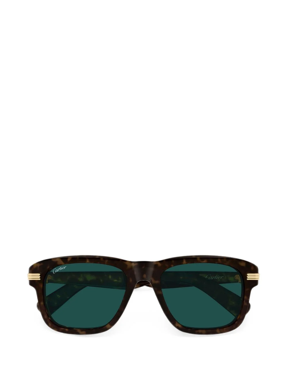 tortoiseshell-effect rectangle-frame sunglasses - 1