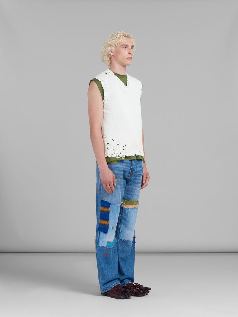 GREEN BIO COTTON TANK TOP WITH MARNI DRIPPING PRINT 5