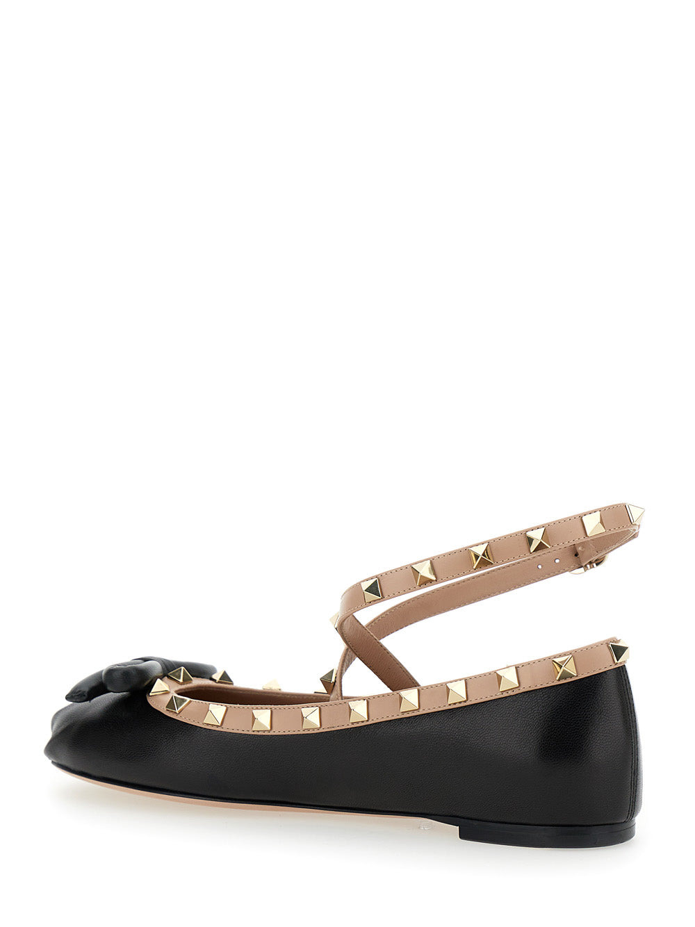 Valentino Garavani Women 'Rockstud' Black Ballet Flats With Bow Detail In Smooth Leather Woman - 3
