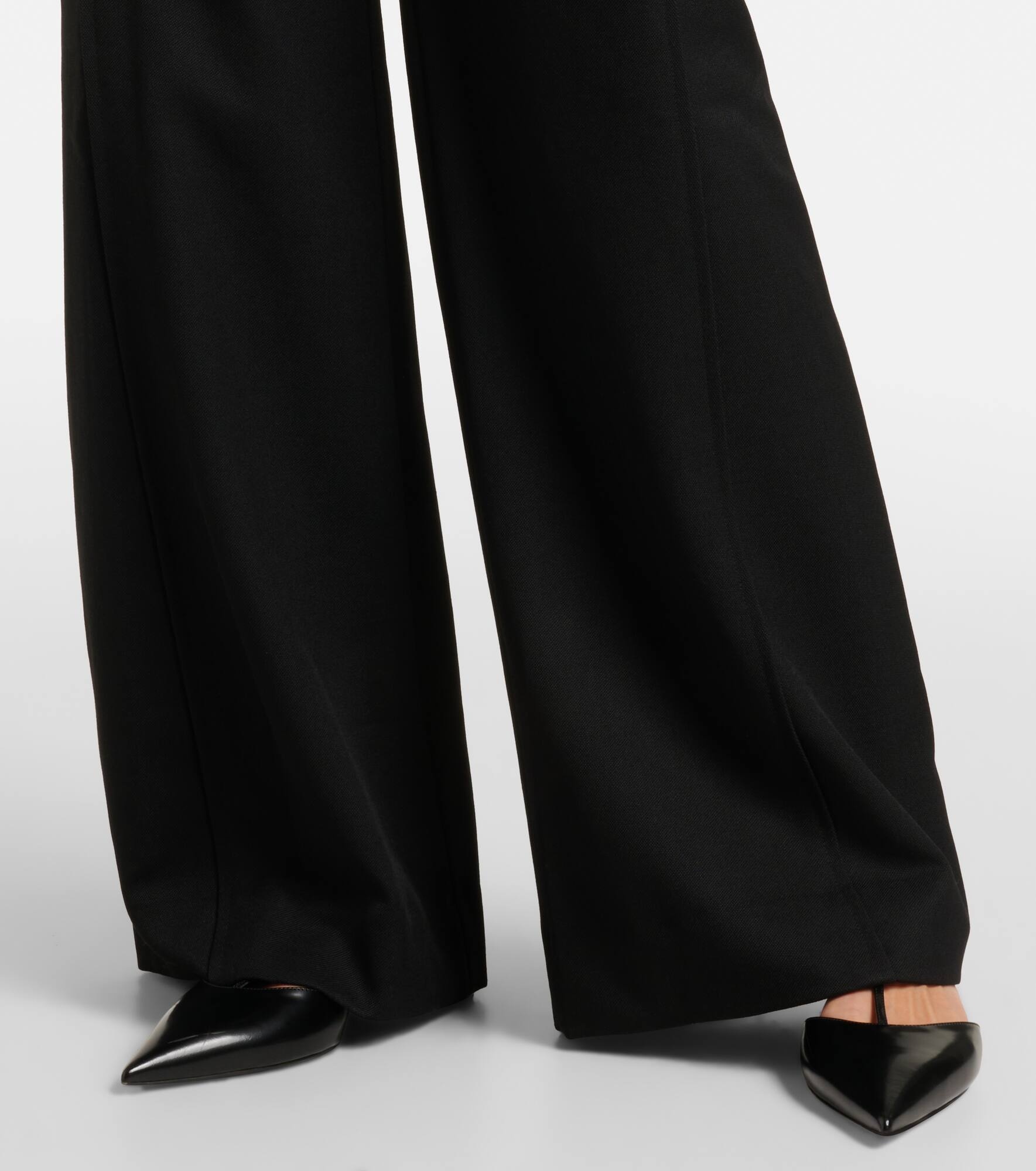 Side Panel wool-blend wide-leg pants - 6