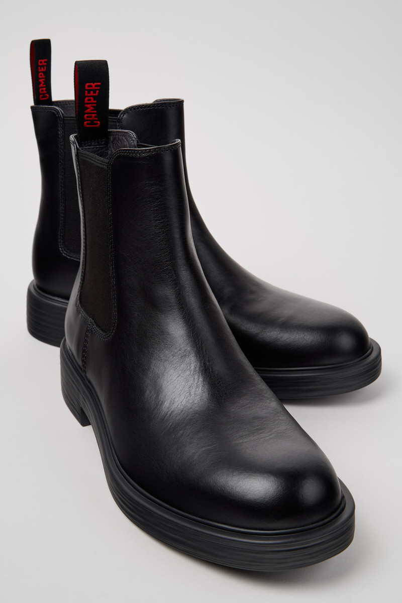 Black Leather Ankle Boots for Men. 6