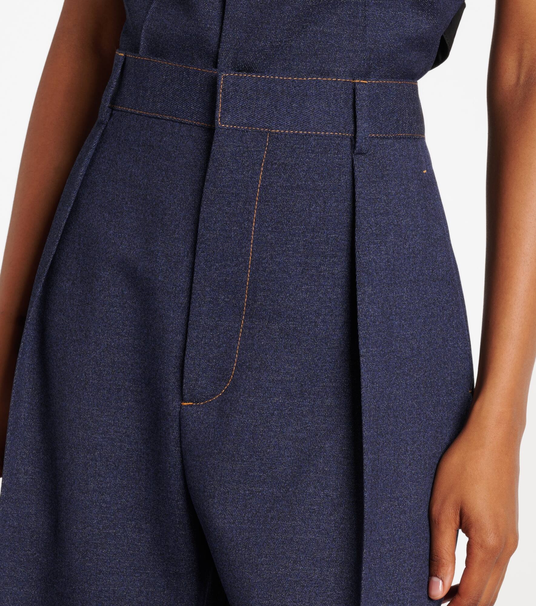 Melange wool straight pants - 4