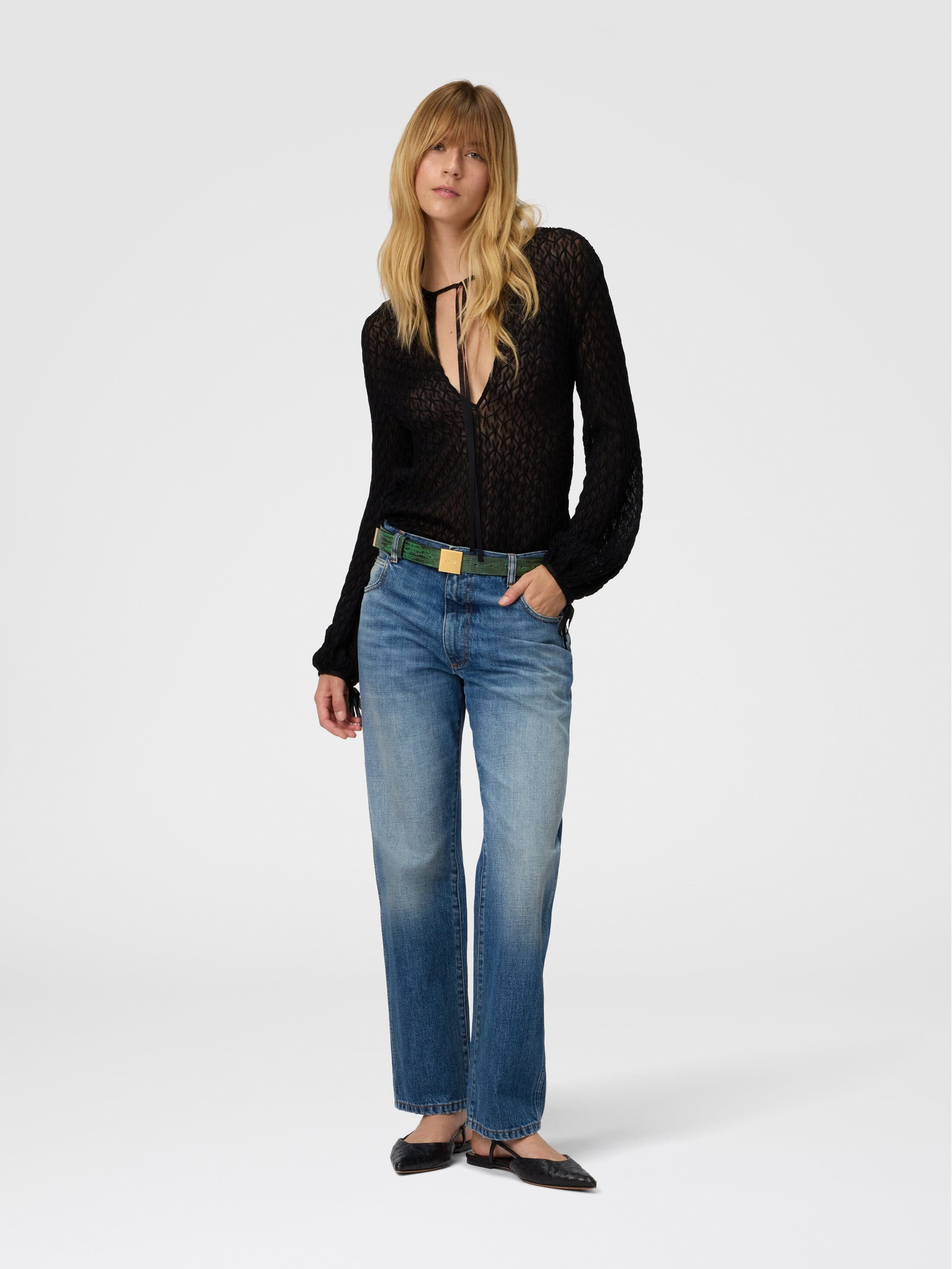 Missoni Crew Neck Blouse In Wool Blend in Black at Nordstrom - 4