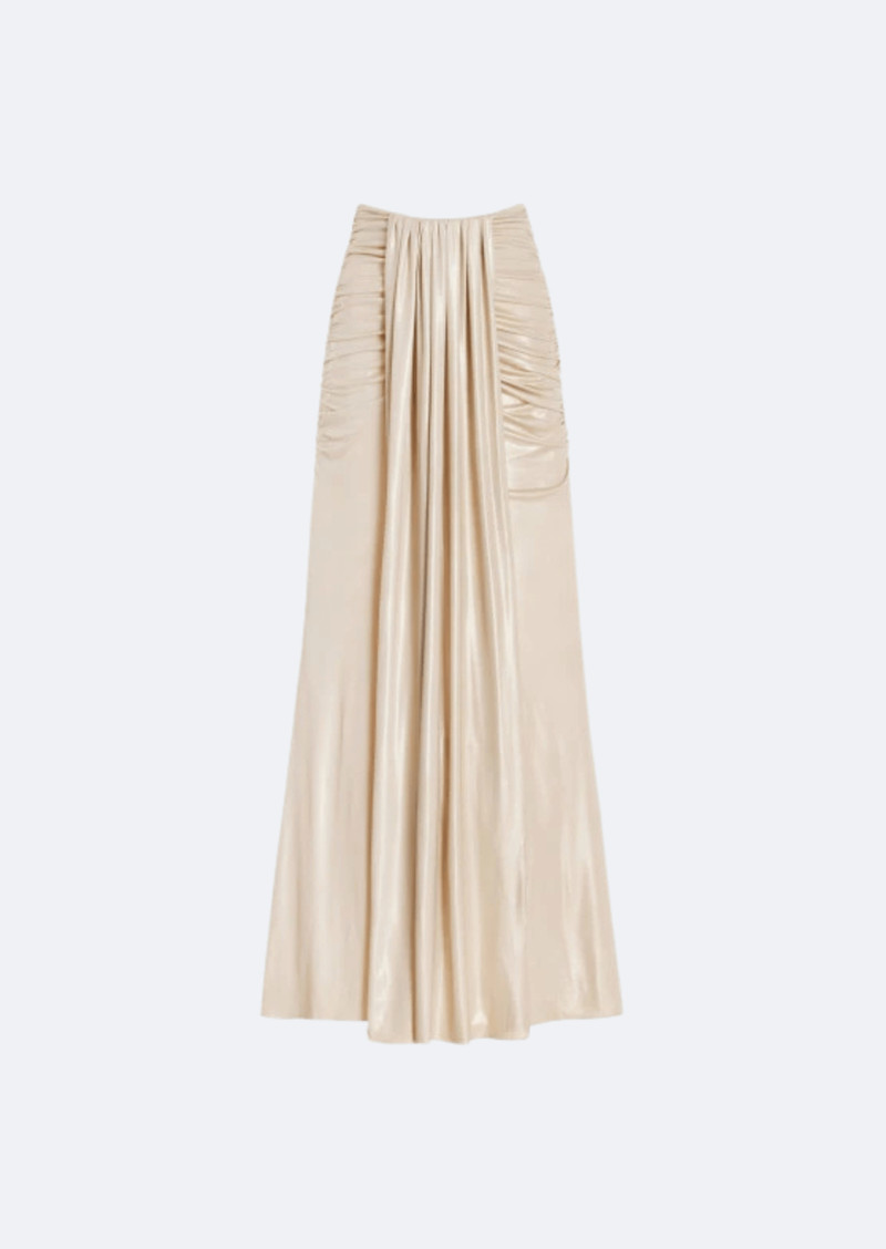 Coated Jersey Draped Skirt 1