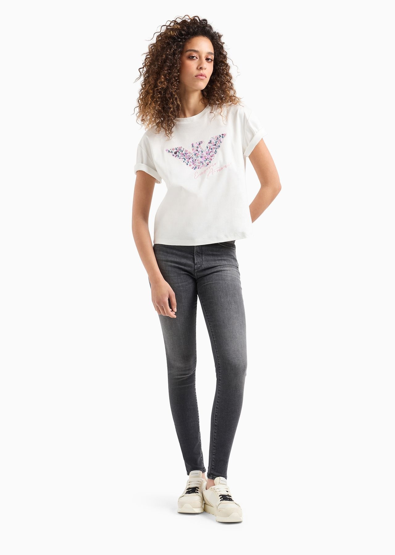 J20 High-waisted super-skinny jeans in a worn-look denim - 4