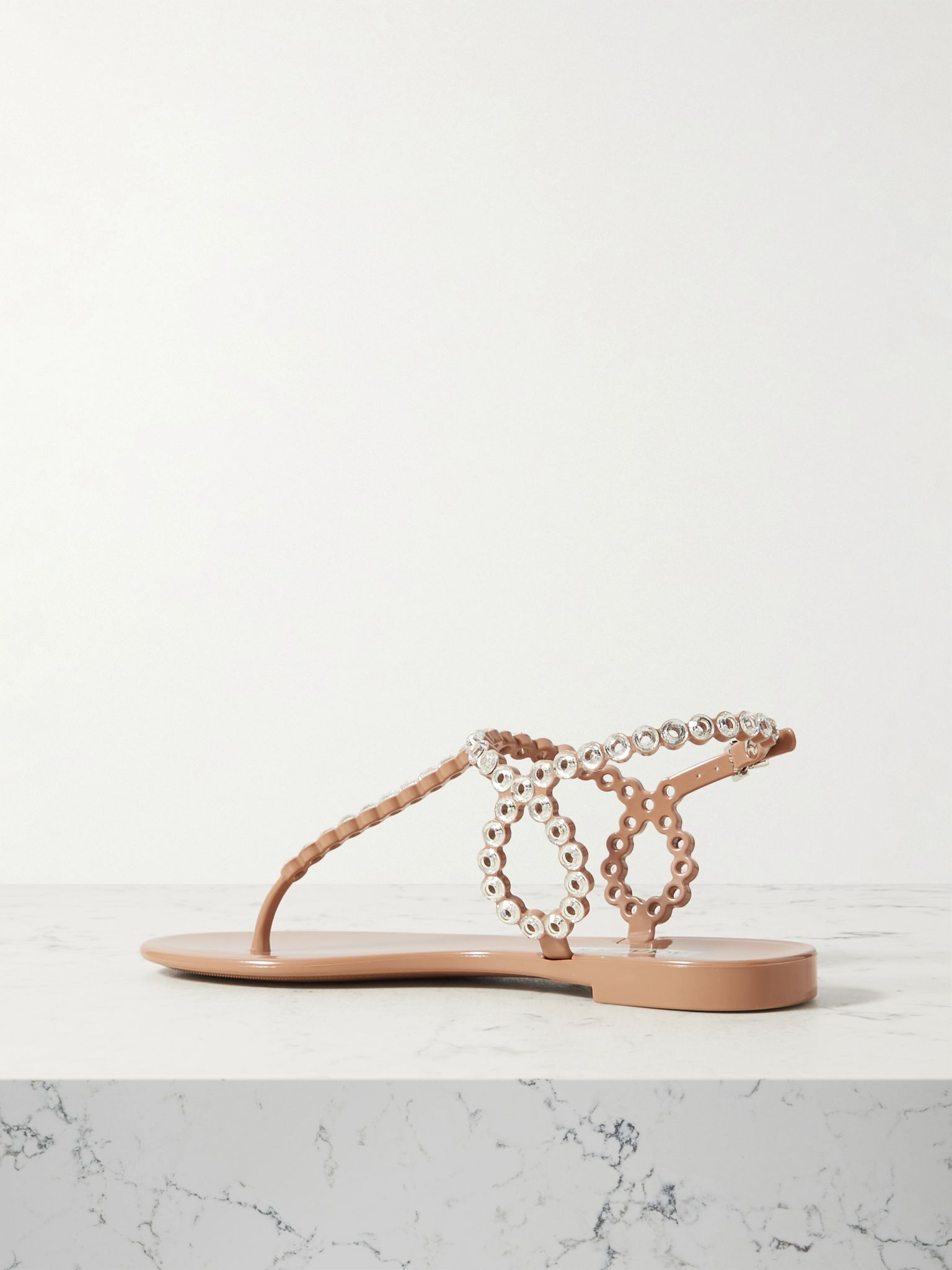Almost Bare crystal-embellished PVC sandals Baby pink - 3