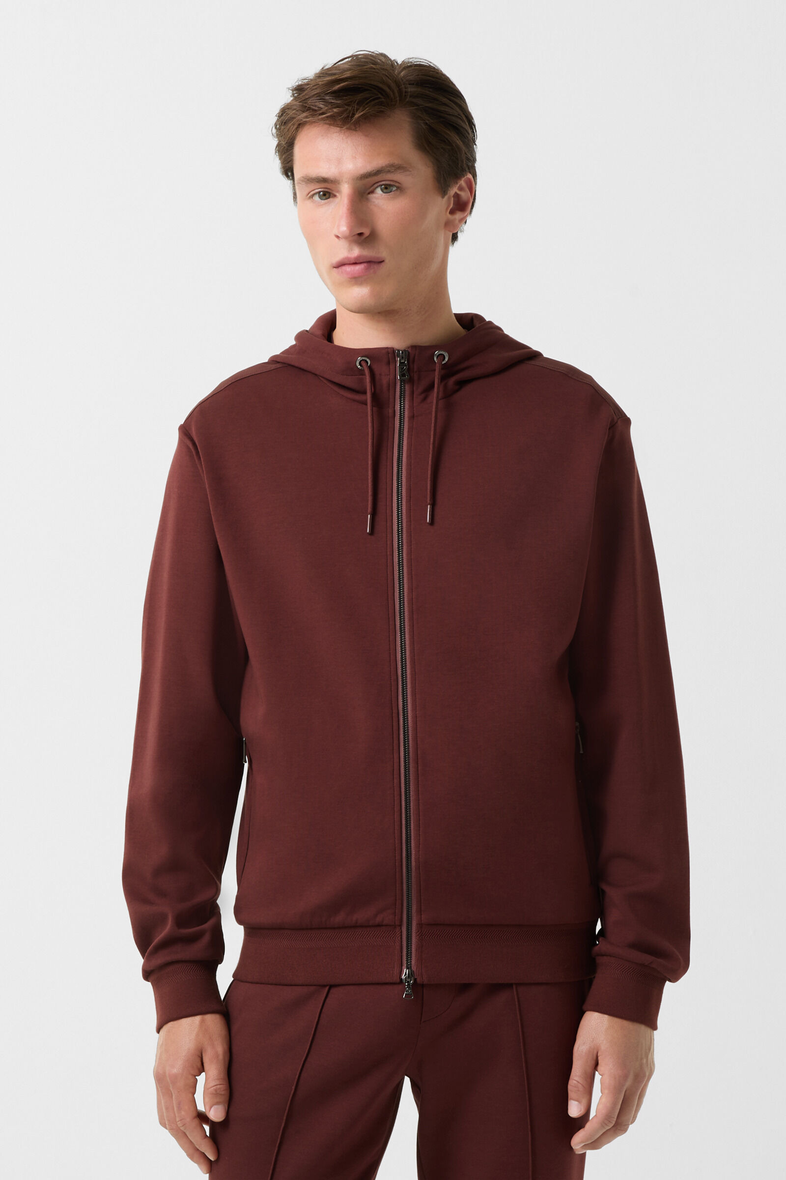 Steven jersey jacket in Wine red - 2