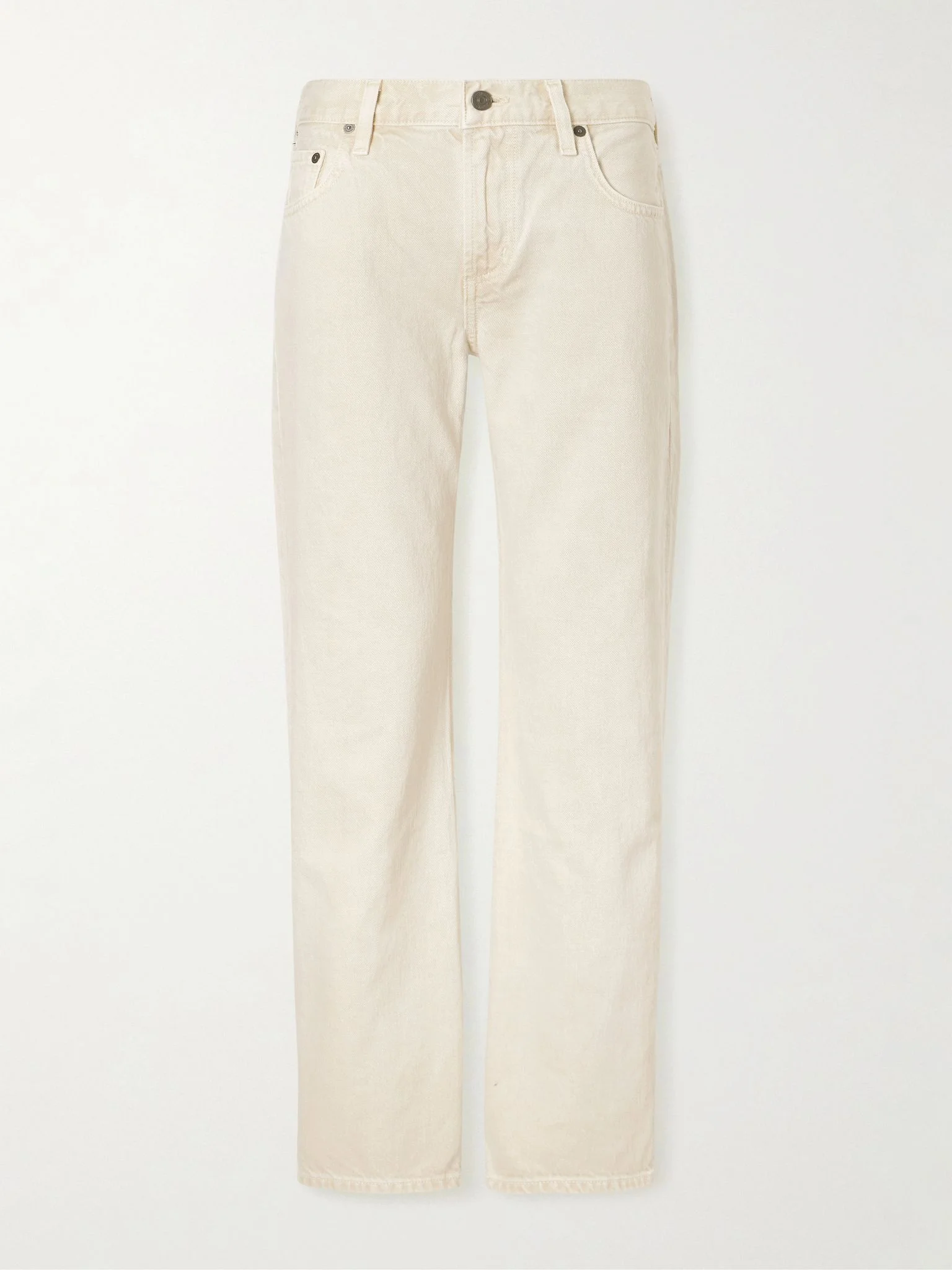 Faye mid-rise straight-leg jeans Cream - 1