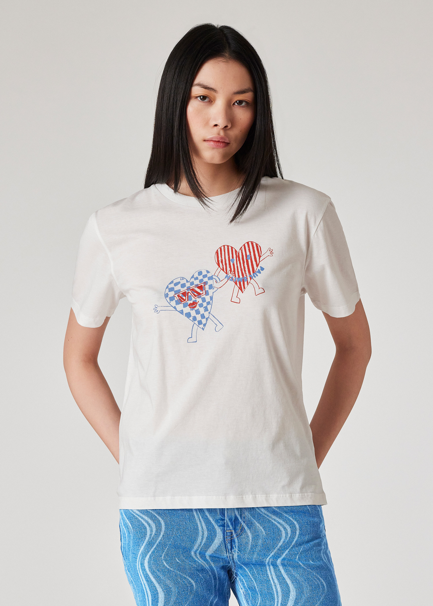 Women's White 'Cool Hearts' T-Shirt - 3