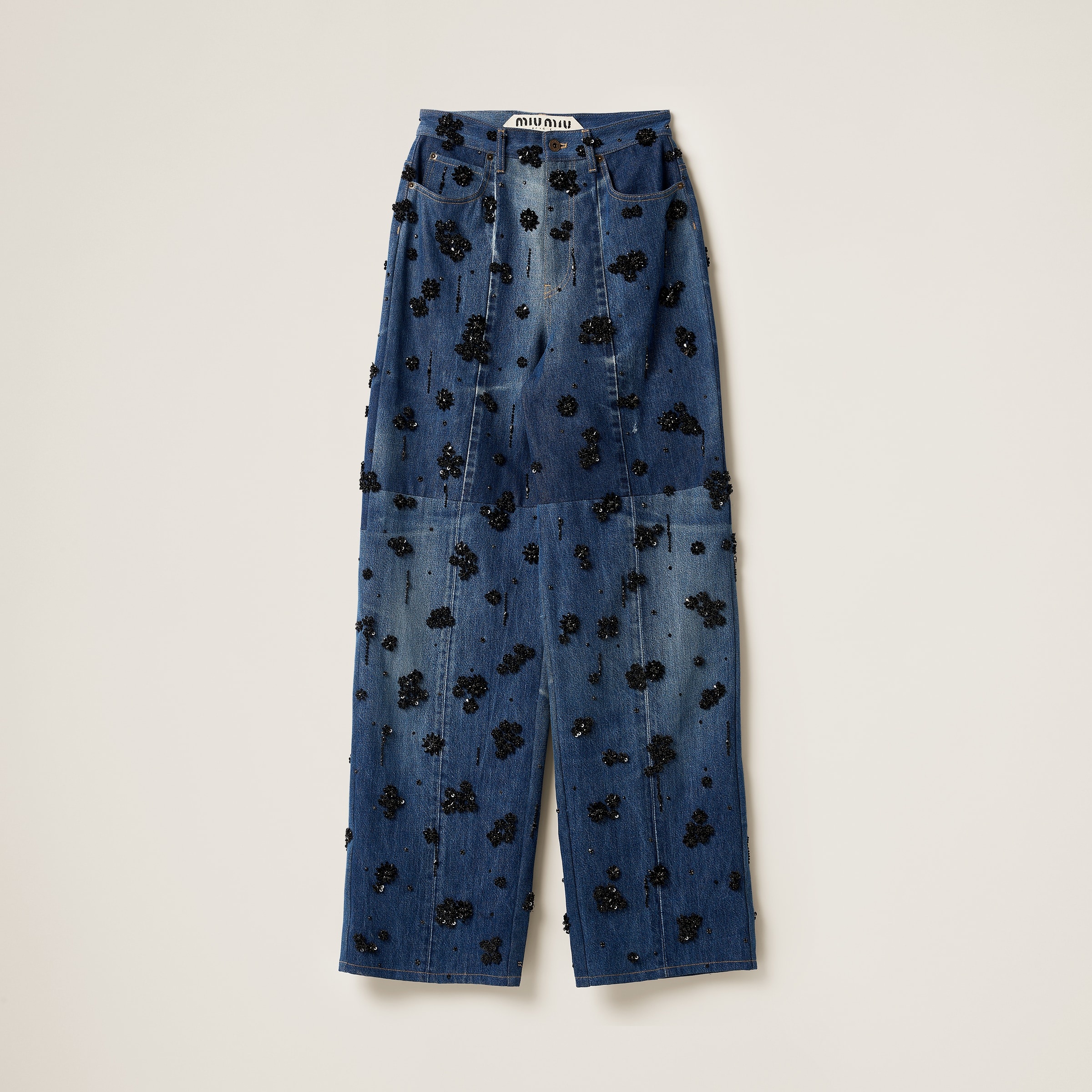 Embellished five-pocket denim jeans - 1
