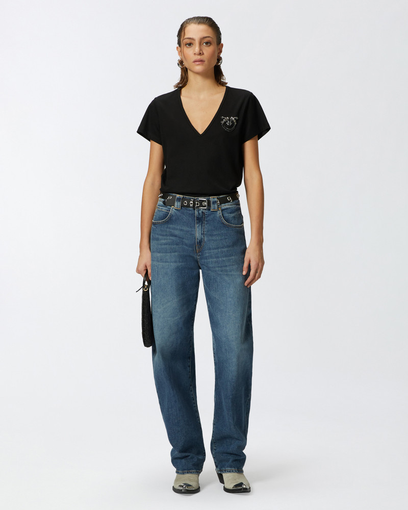 V-NECK T-SHIRT WITH JEWEL EMBROIDERY 3