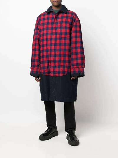 BALENCIAGA Patched check-print carcoat outlook