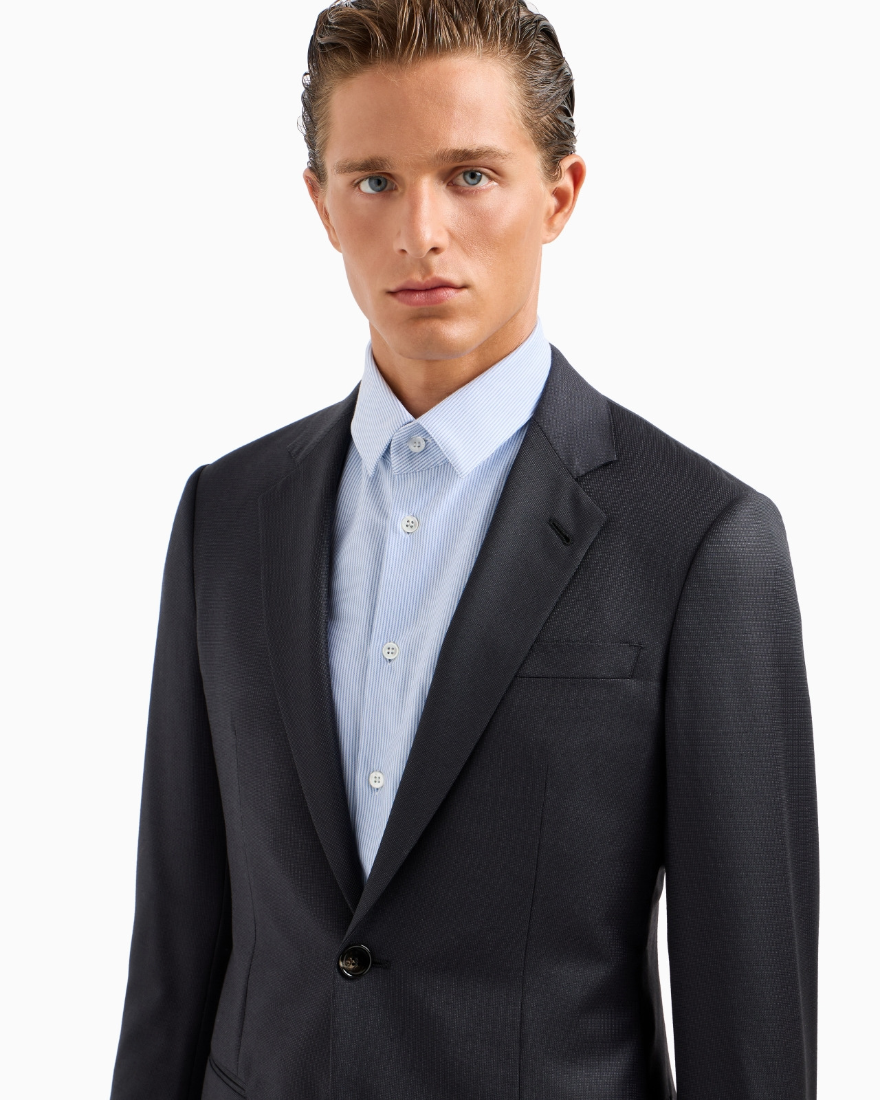 Manhattan Line virgin-wool single-breasted suit with a micro-check motif - 5