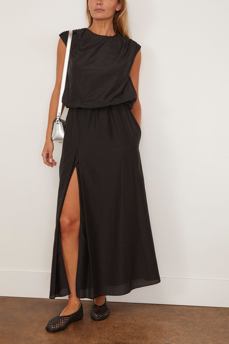 Loulou de Saison Carmen Long Gathered Skirt in Black outlook