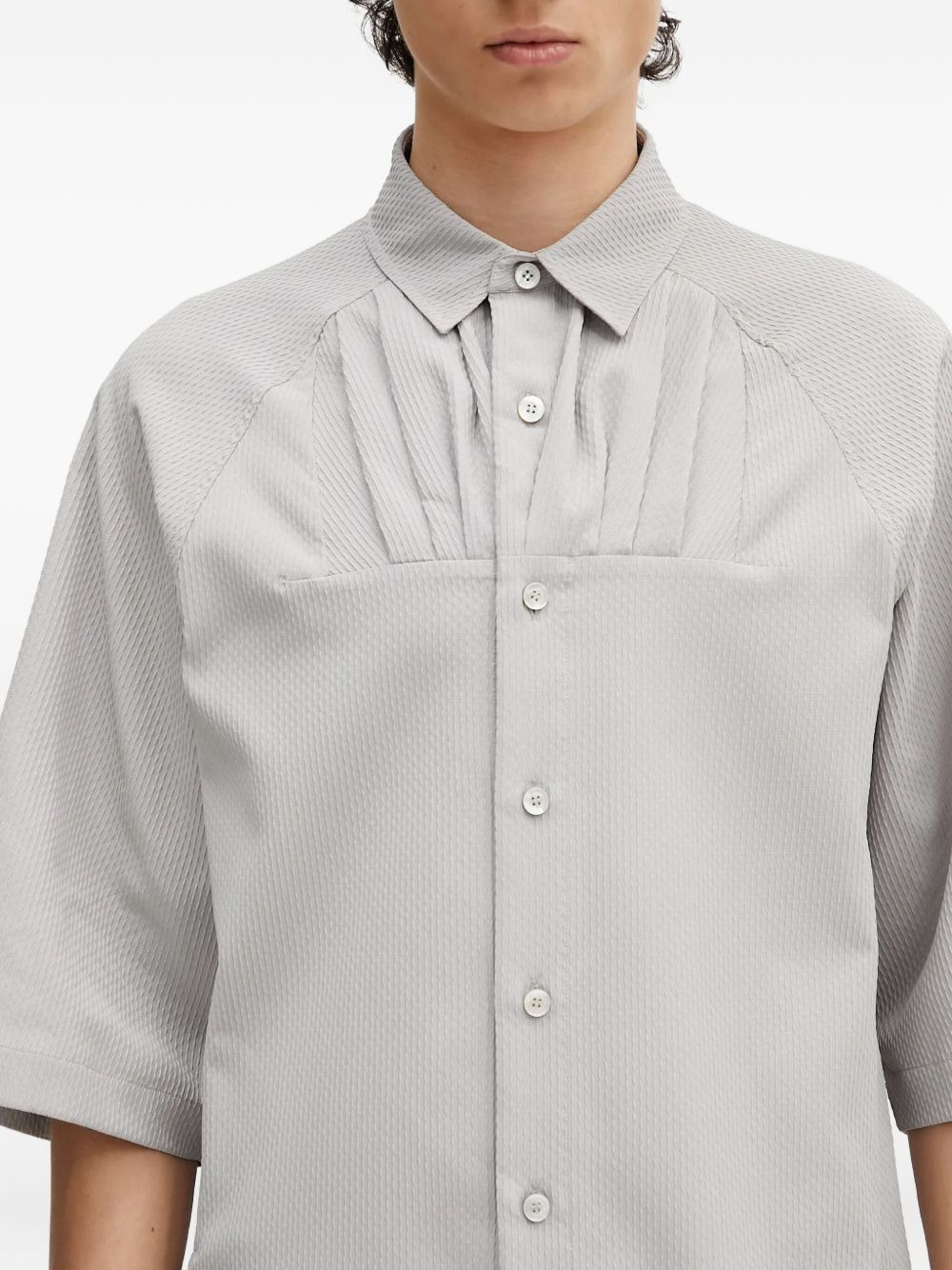 pleated short-sleeve shirt - 5