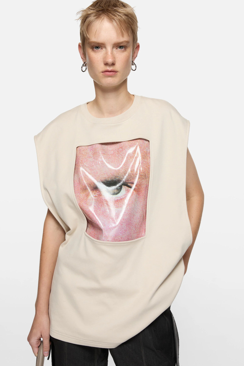 Graphic tank top - Clay beige 4