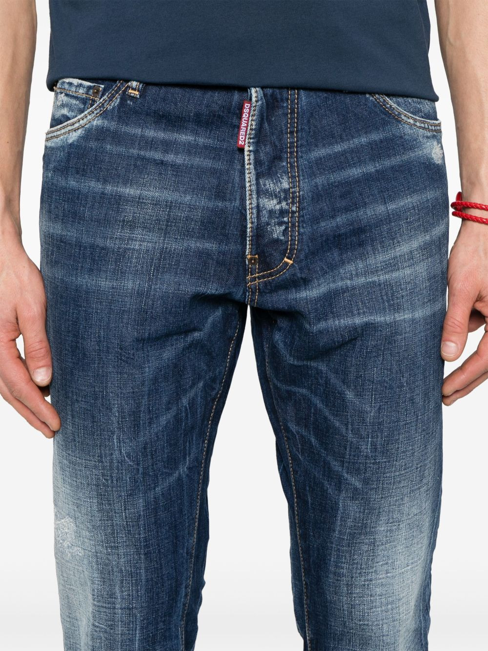 whiskering-effect jeans - 5