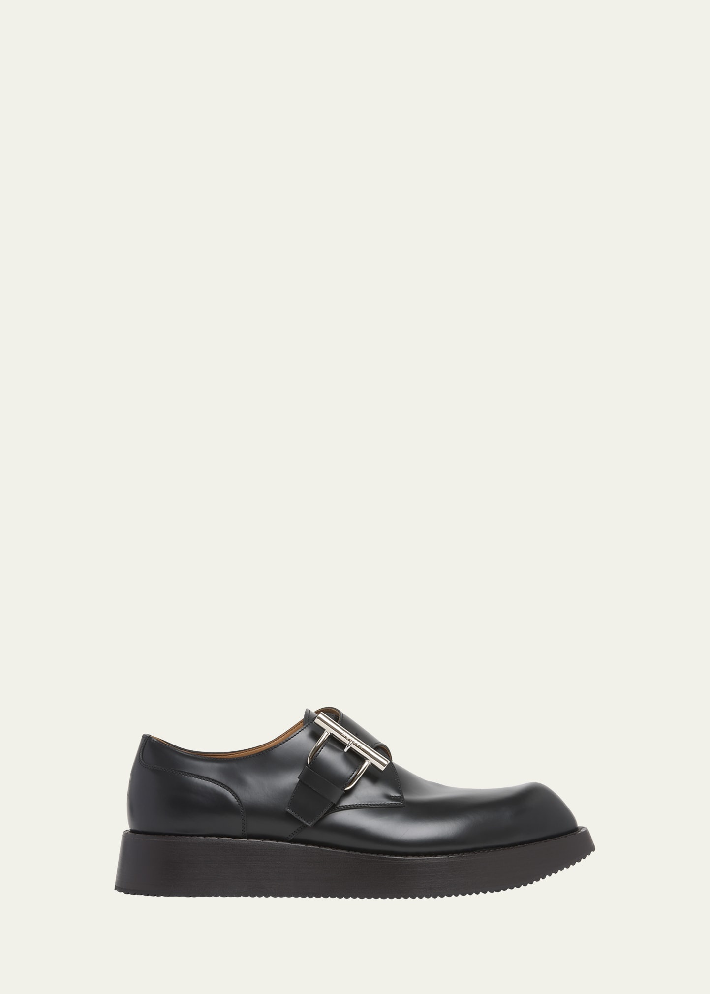 Men's T-Bar Leather Creeper Shoes - 1