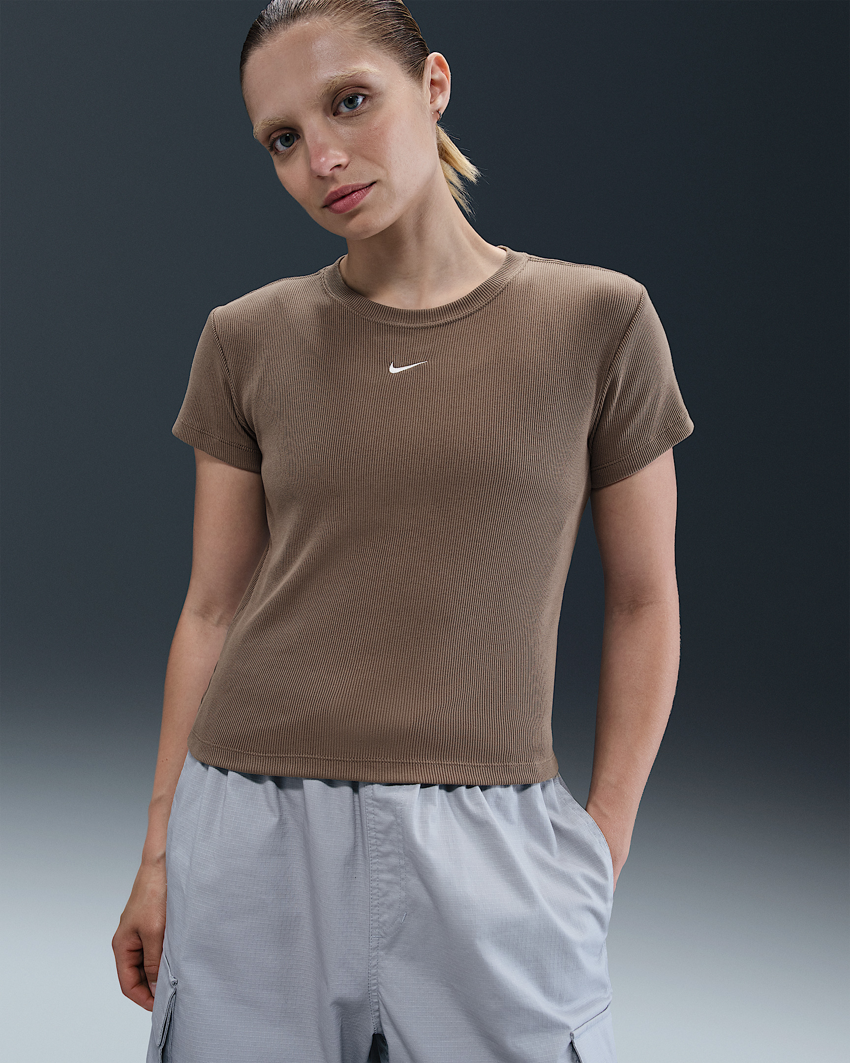 Nike Sportswear Women's Tight Ribbed Short-Sleeve T-Shirt - 1