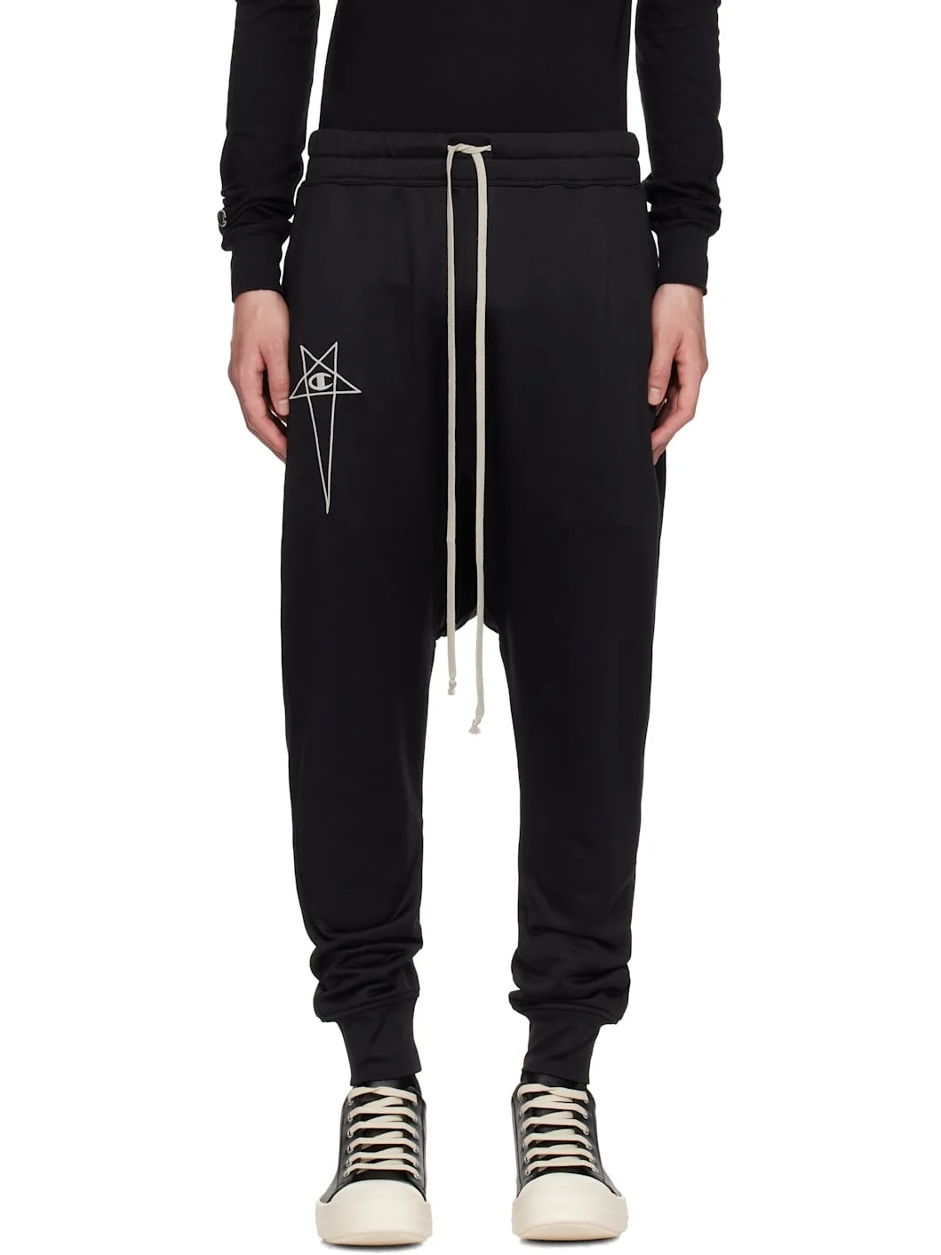 Black Champion Edition Prisoner Drawstring Sweatpants - 1