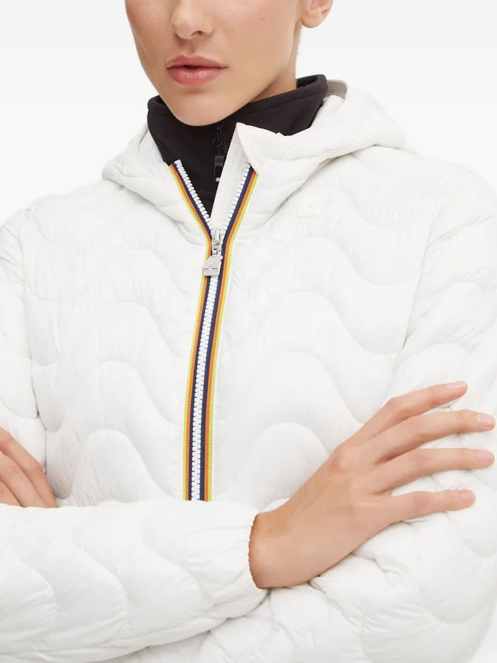 wave-pattern hooded jacket - 4