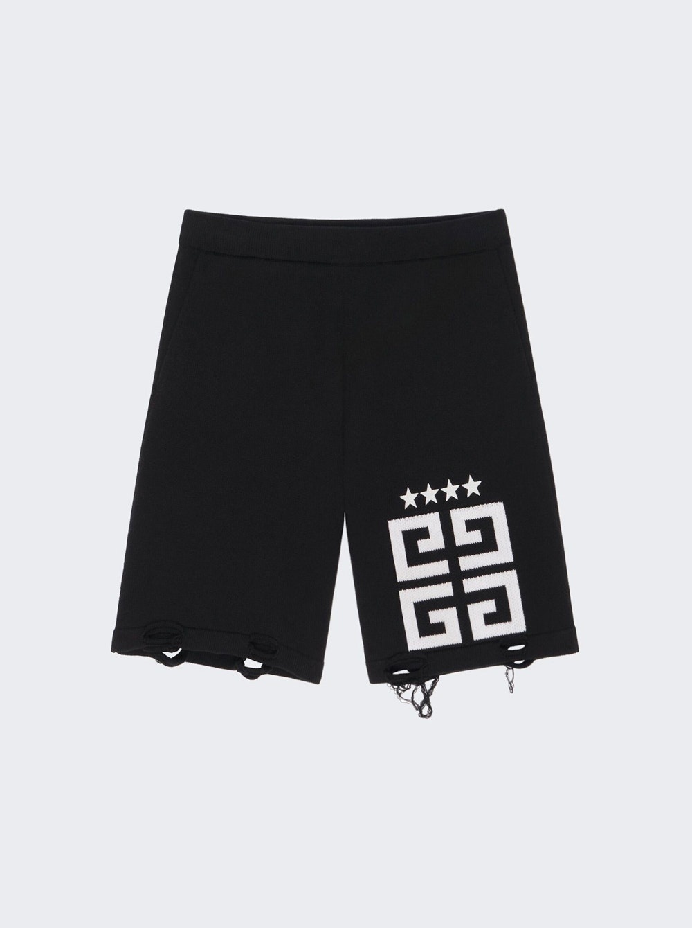 4G Stars Knit Bermuda Shorts Black and White - 1