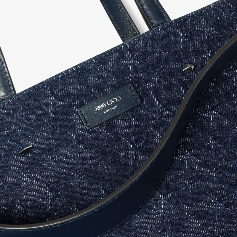 Lenny North-South M-M
Dark Denim Embossed Tote Bag 3