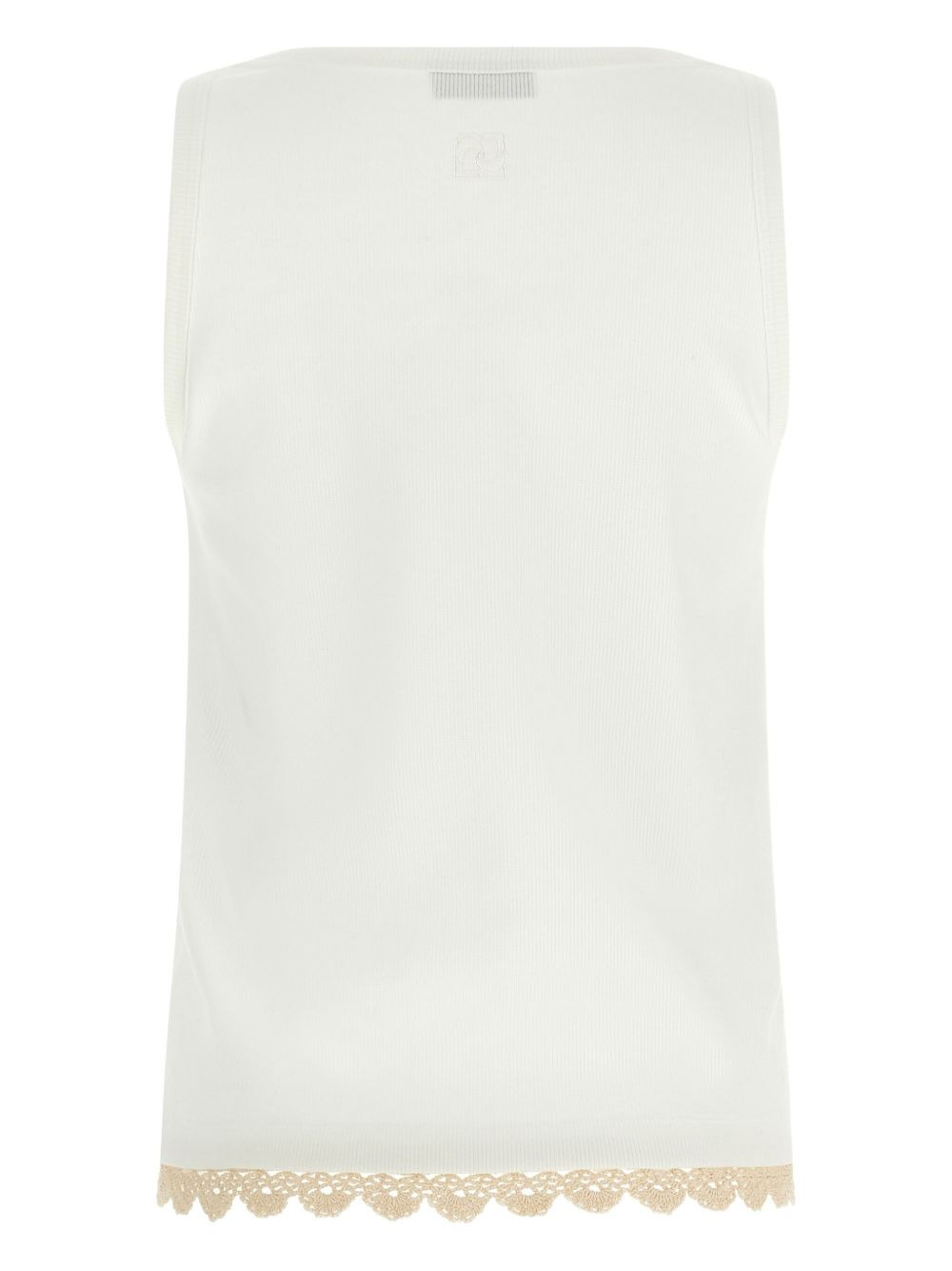 ribbed crochet-trimmed top - 2