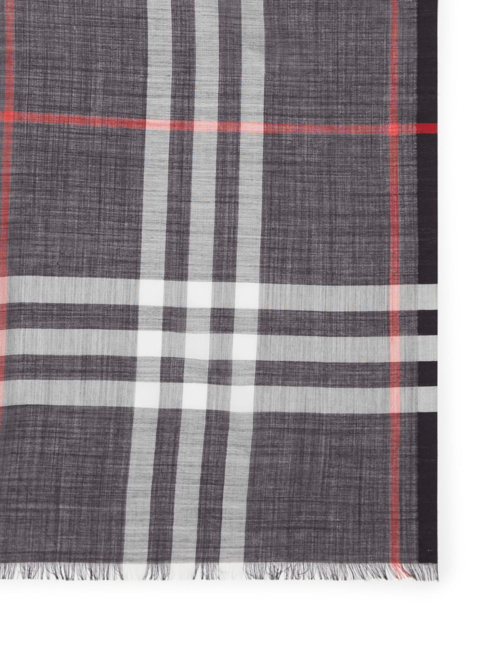 Lightweight Check Wool Silk Scarf - 4