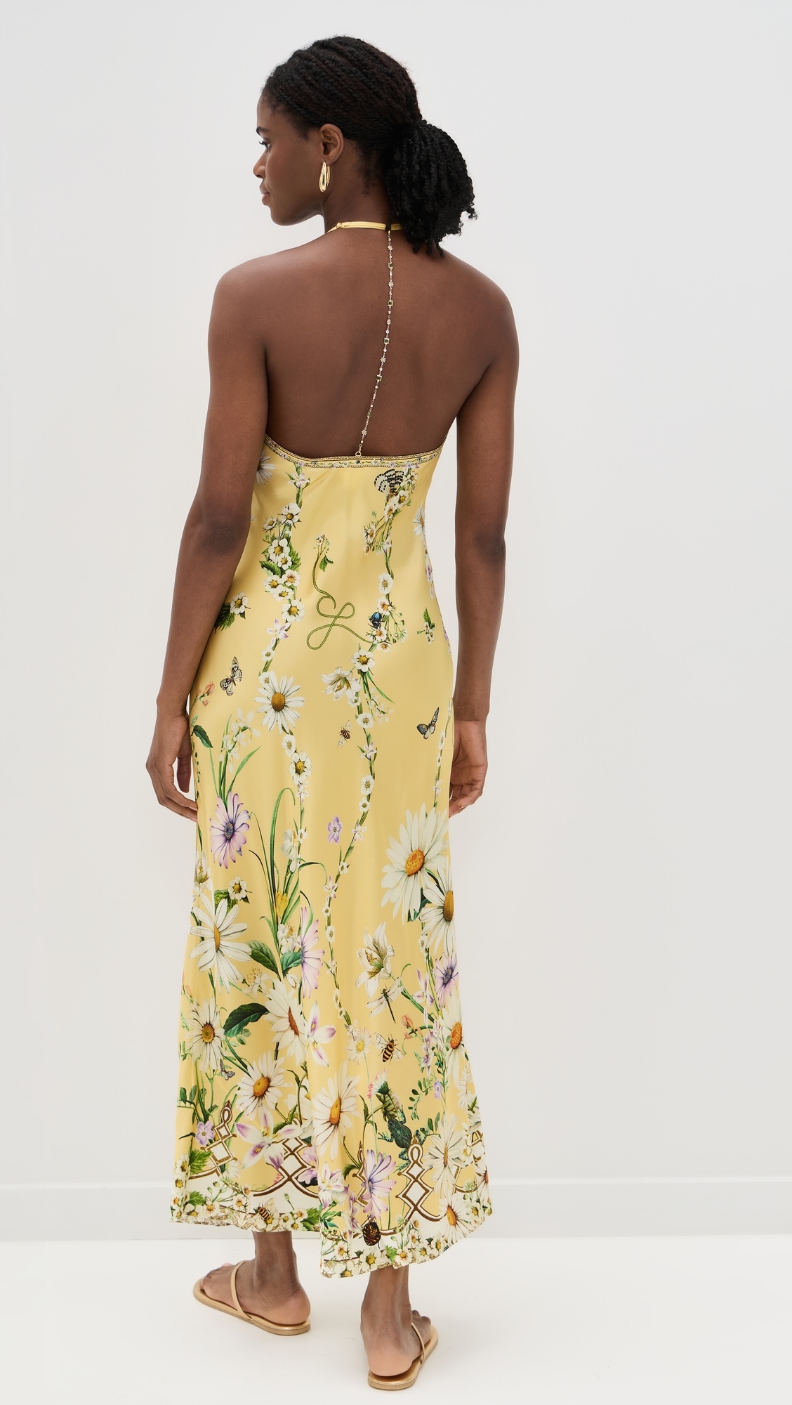 Chain Detail Silk Slip Dress - 2