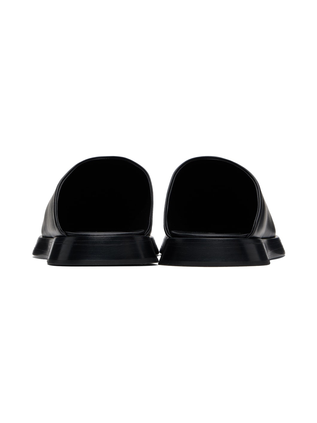 Black Backless Mules - 2