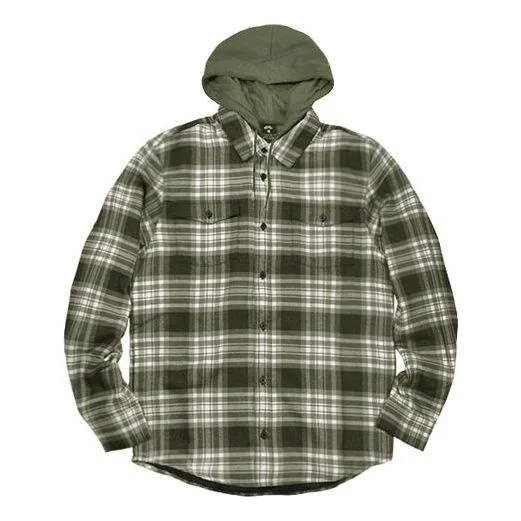 Nike SB Skateboard flannel Skateboard Plaid Contrasting Colors Hooded Jacket Olive Green CK5318-222 - 1