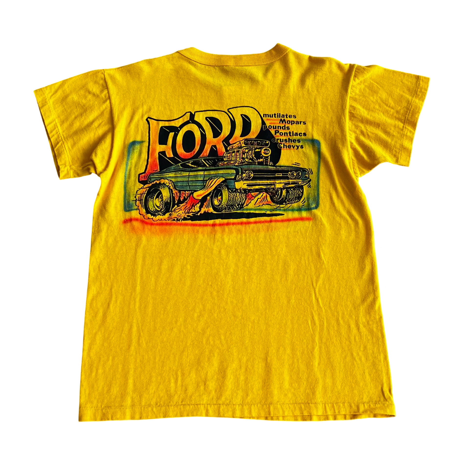 Final Blow - Vintage Ford Drag Car Airbrush T-Shirt 70s SZ M - 4