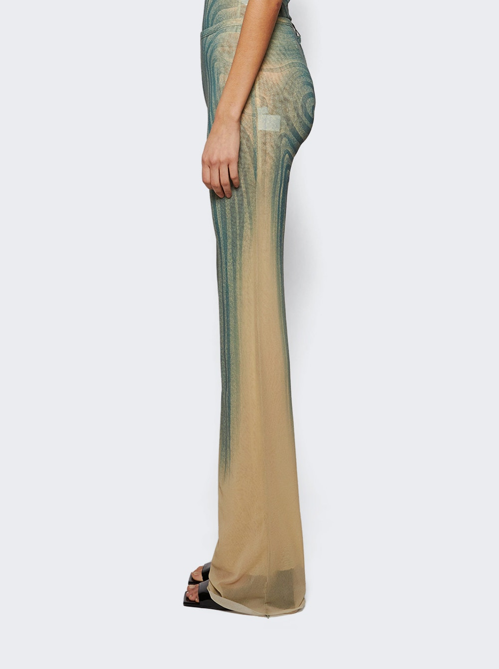 Spiral Mesh Pants Ecru And Aqua - 3