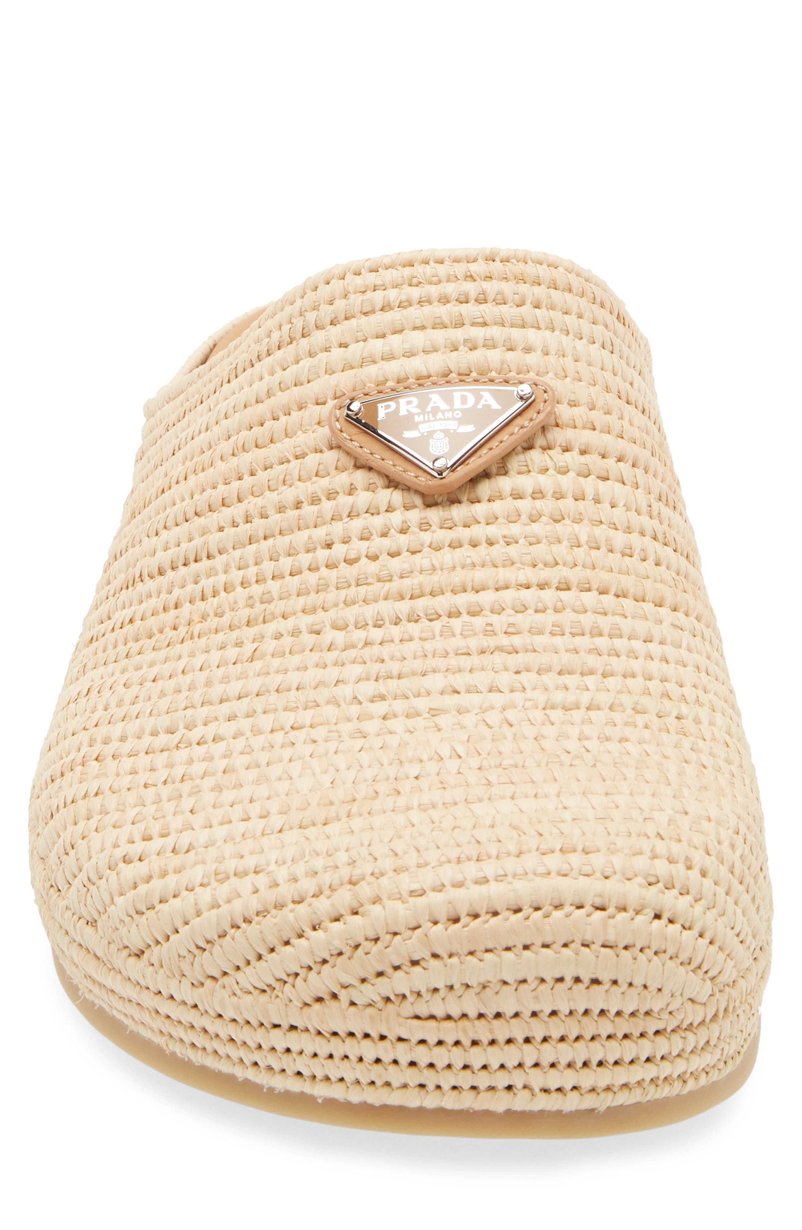 Prada Crocheted Raffia Mule in Naturale at Nordstrom - 4