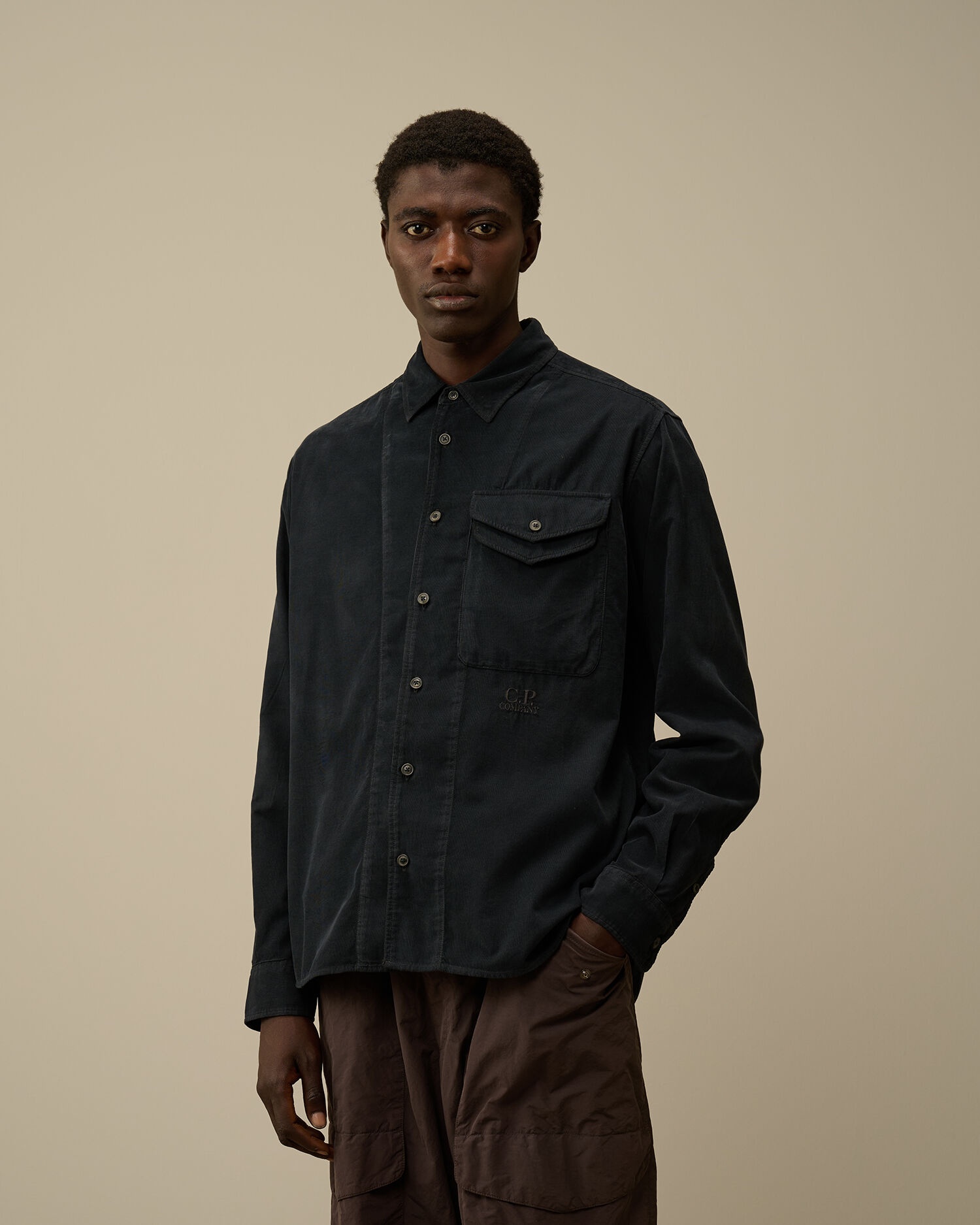 Corduroy Single Pocket Shirt - 2