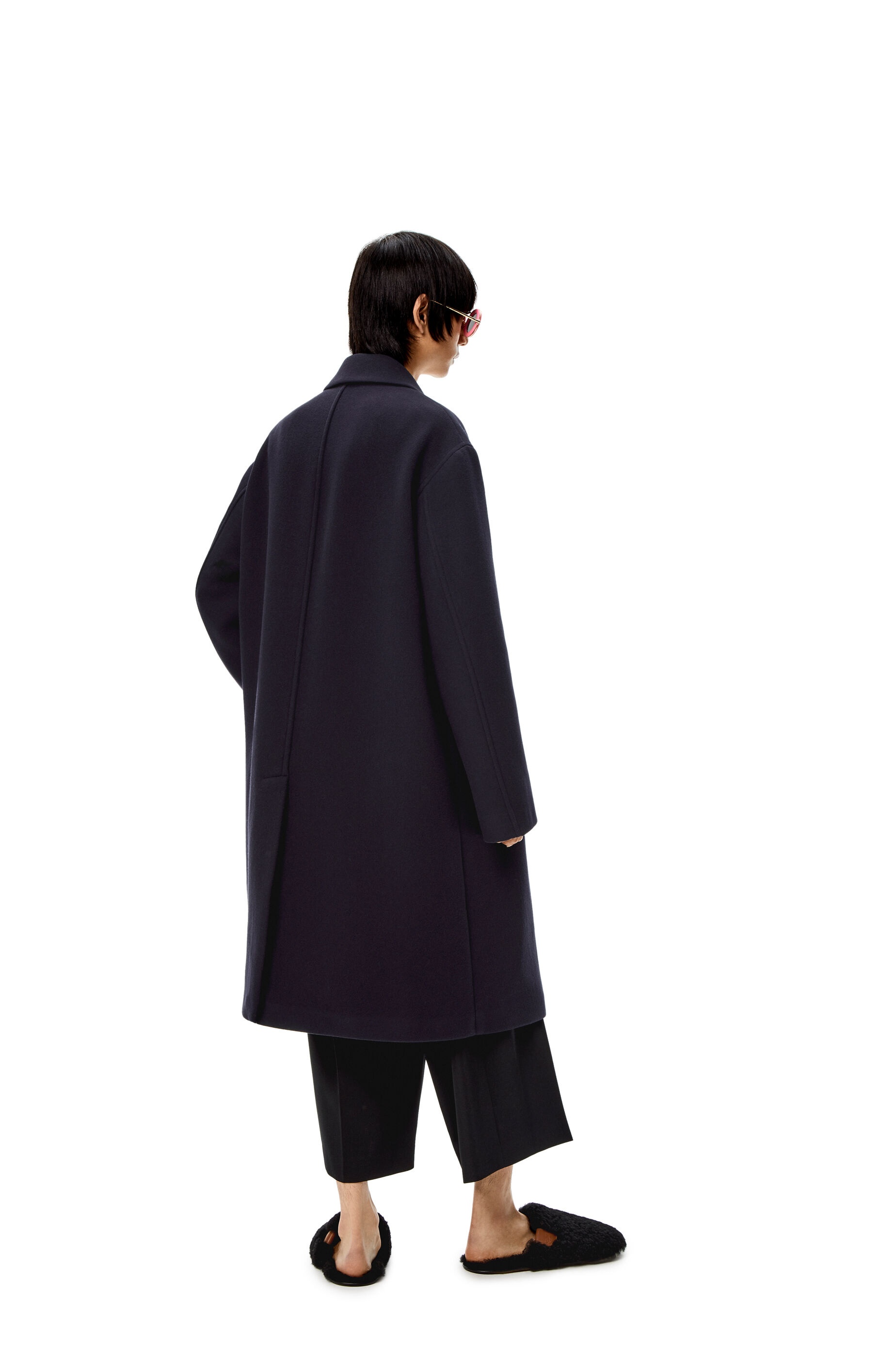 Drop shoulder coat in wool and cashmere - 4