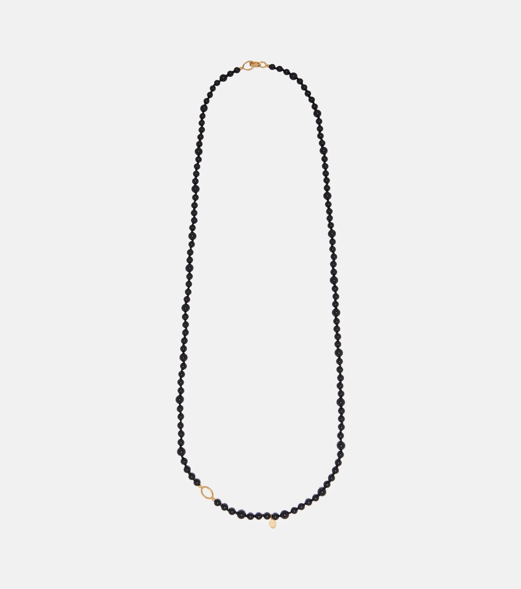 Inifinity beaded necklace with onyx - 1