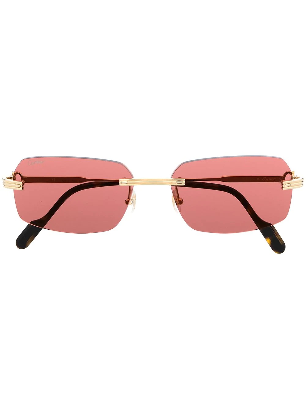 rimless square-frame sunglasses - 1