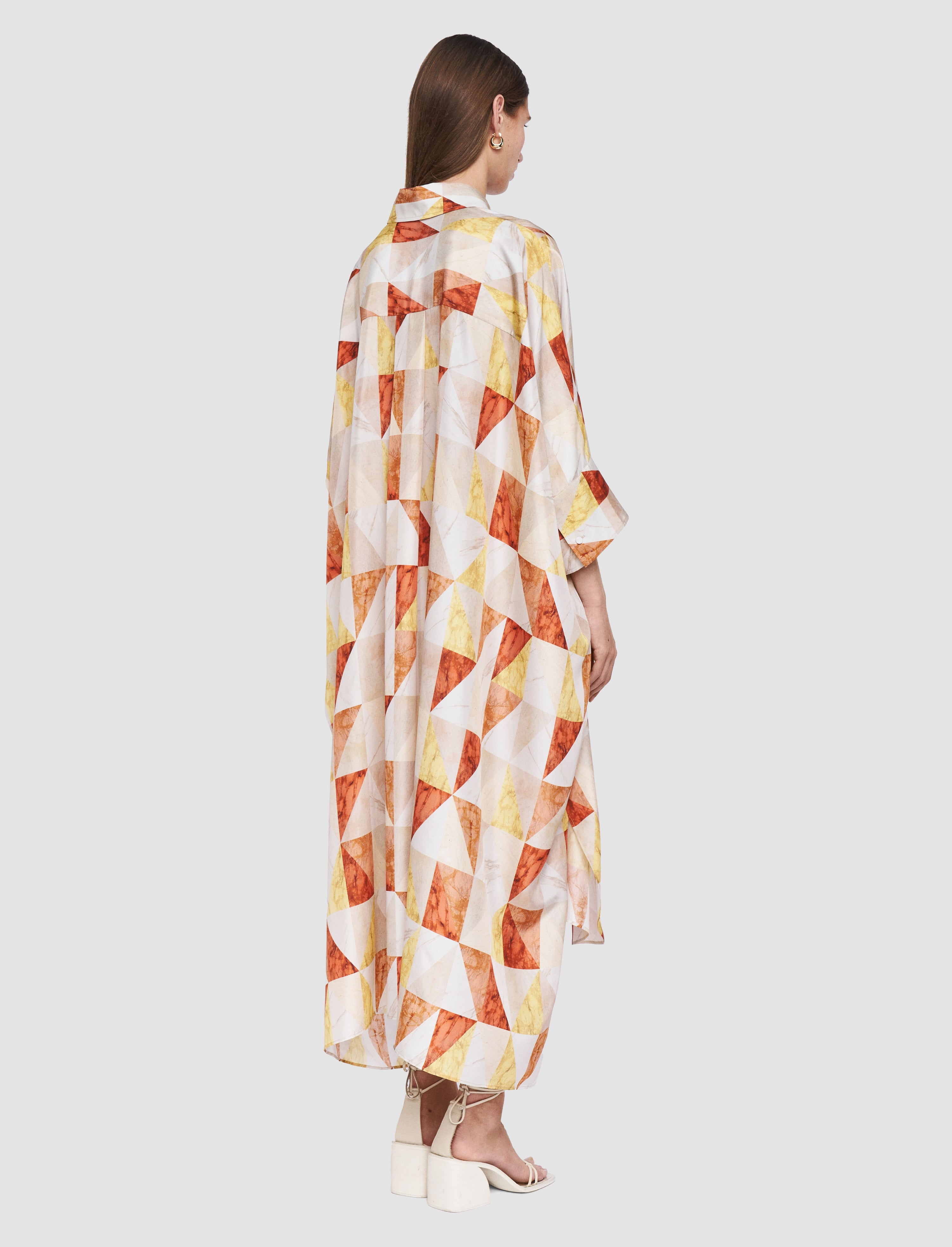 Dania Marble Print Silk Dress - 4