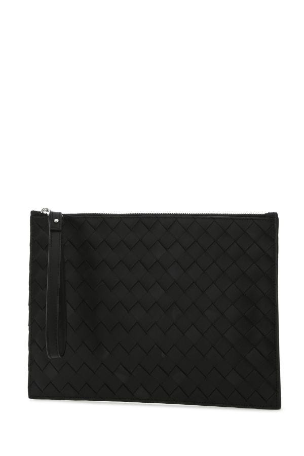 Bottega Veneta Man Black Leather Pouch - 2