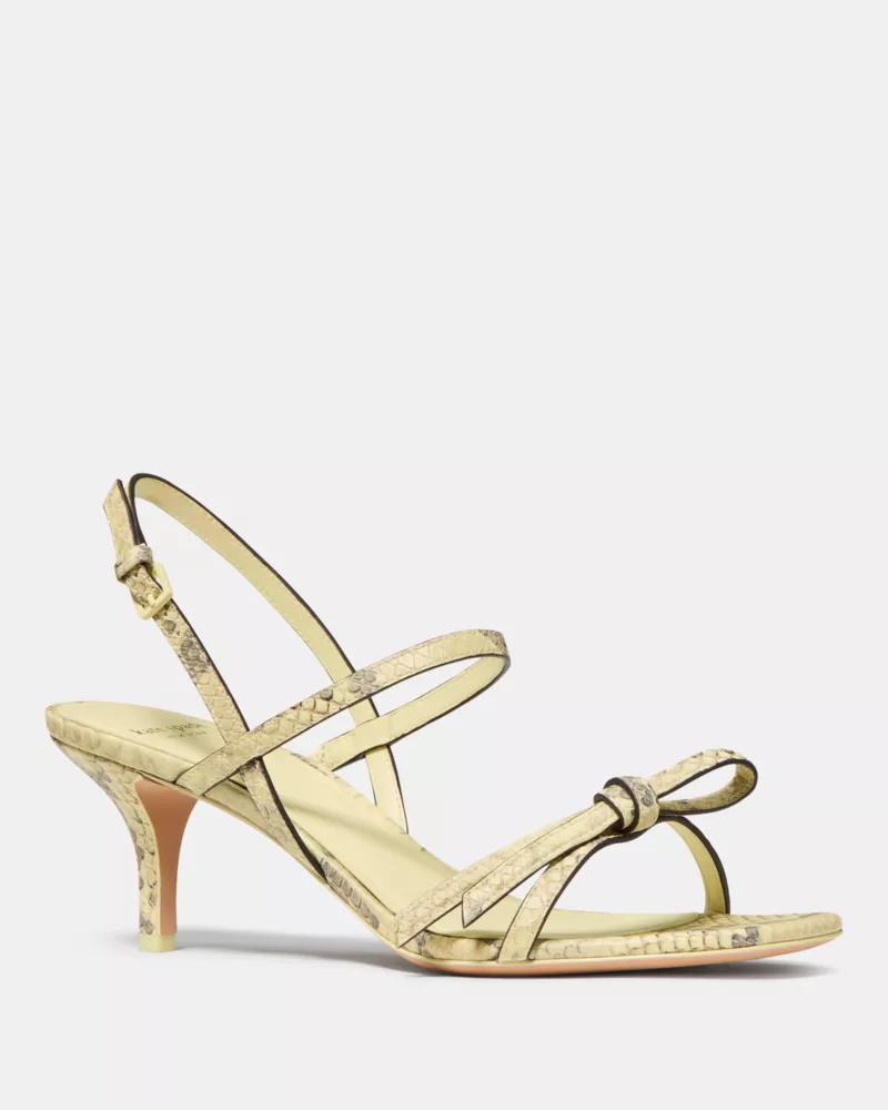 kate spade Loop Snakeskin Kitten Heel Sandals outlook