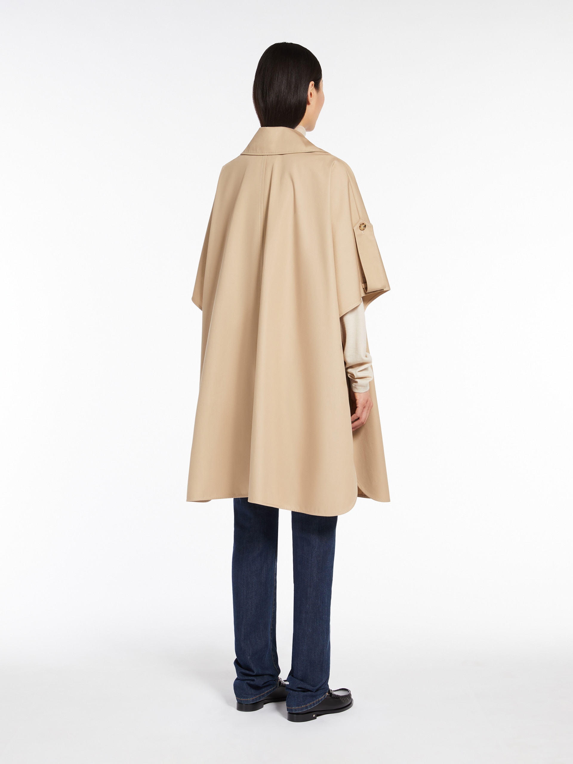 FINEZZA Double-breasted water-repellent cotton cape - 4