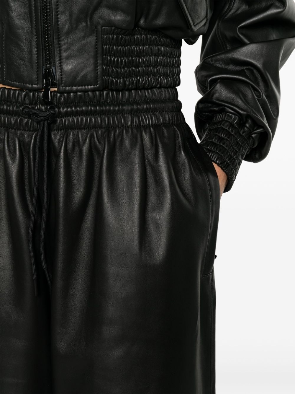 high-waist wide-leg trousers - 5