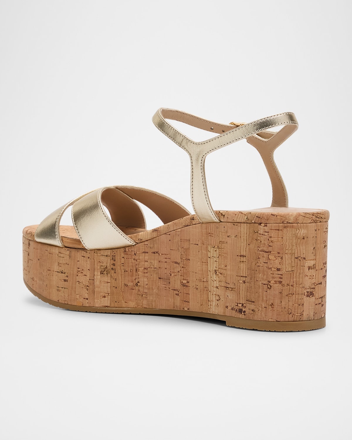 Dayna Metallic Crisscross Wedge Sandals - 4