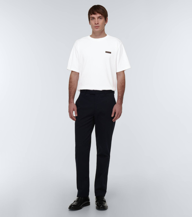 Berluti Leather-trimmed cotton T-shirt outlook